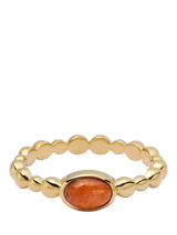 John Lewis Daisy London Textured Stone Ring Red Coral Gold Plated- Buy online at McGrocer