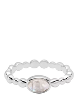 John Lewis Daisy London Textured Moonstone Ring Rainbow Silver- Buy online at McGrocer