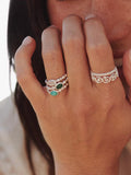Daisy London moonstone textured ring, imported from the UK