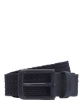 BOSS elastic woven and leather belt Dark Blue - British product