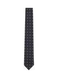 BOSS geometric silk blend tie dark blue, imported from the UK