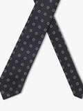 BOSS geometric silk blend tie dark blue, imported from the UK