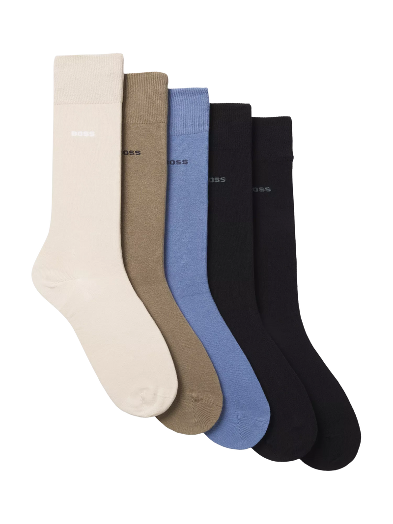 HUGO BOSS cotton blend socks 5-pack cream multi - British product
