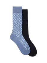 John Lewis HUGO BOSS Cotton Blend Monogram Ankle Socks Pack of 2 Blue/Black- Buy online at McGrocer