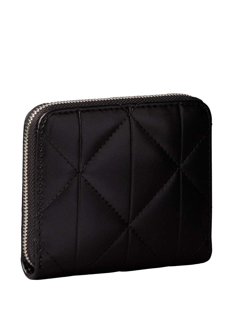 Calvin Klein Logo Plaque Quilted Purse Black - British product