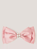 Monsoon Kids' Gemstone Satin Bow Hair Clip, Pink