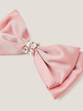 Monsoon Kids pink satin bow hair clip with gemstone, UK version