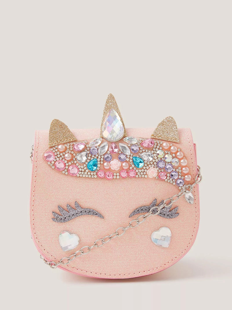 Monsoon kids unicorn crossbody bag with glitter, imported from the UK
