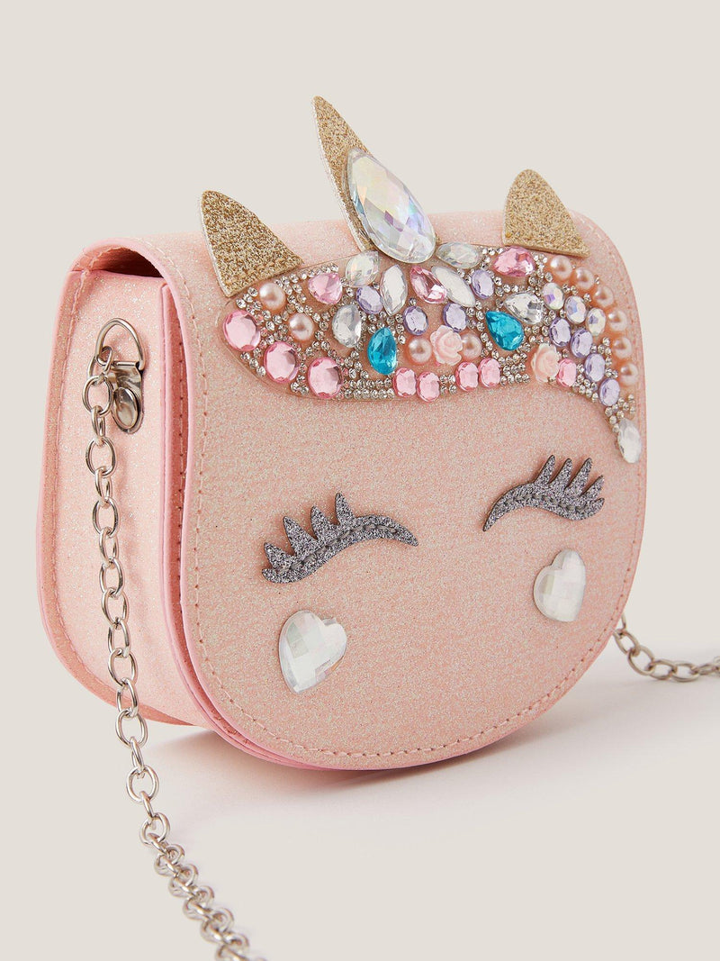 Monsoon kids unicorn crossbody bag with glitter, imported from the UK