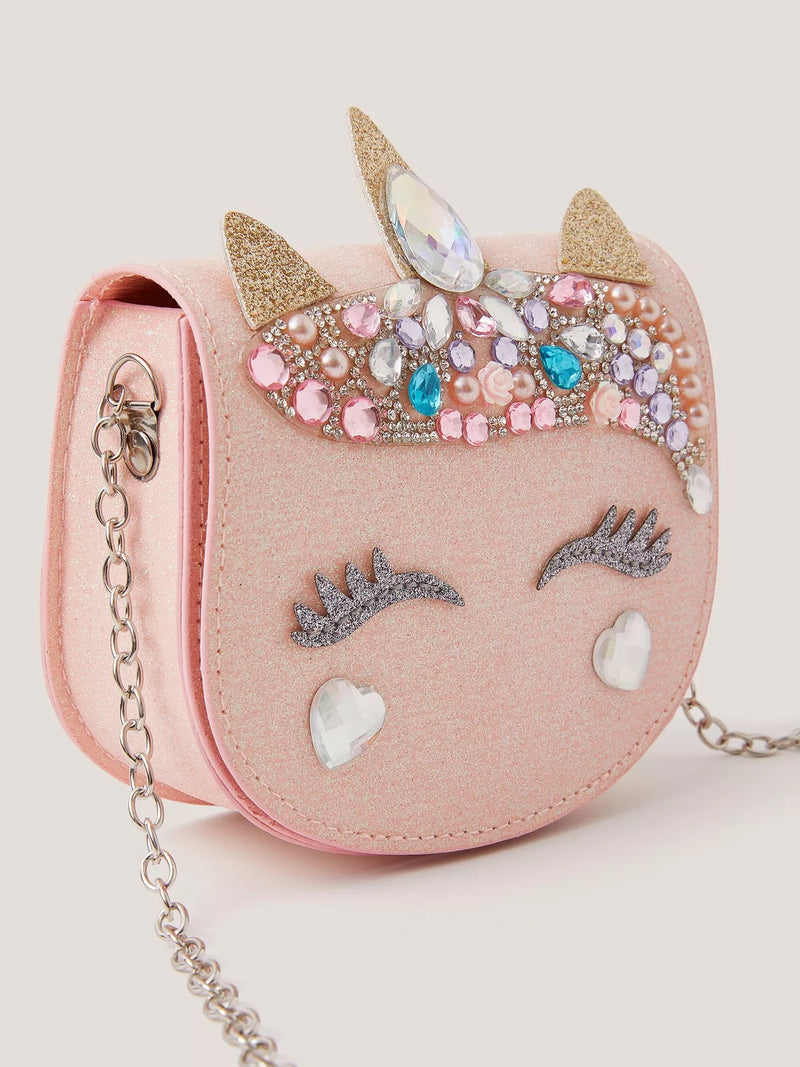 Monsoon kids unicorn crossbody bag with glitter, imported from the UK