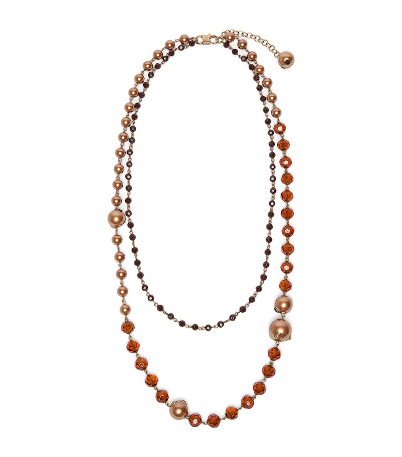 Weekend Max Mara layered bead necklace with cut-glass stones (British brand)
