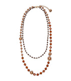 Weekend Max Mara layered bead necklace with cut-glass stones (British brand)