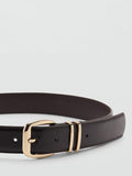 Mango faux leather belt dark brown (British brand)