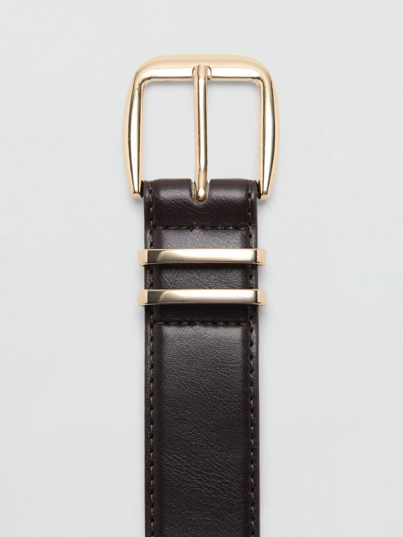 Mango faux leather belt dark brown (British brand)