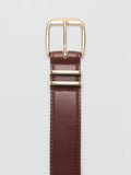 Mango brown faux leather belt with square buckle, imported from the UK