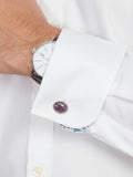 Simon Carter Charles amethyst cufflinks rhodium plated brass, UK version