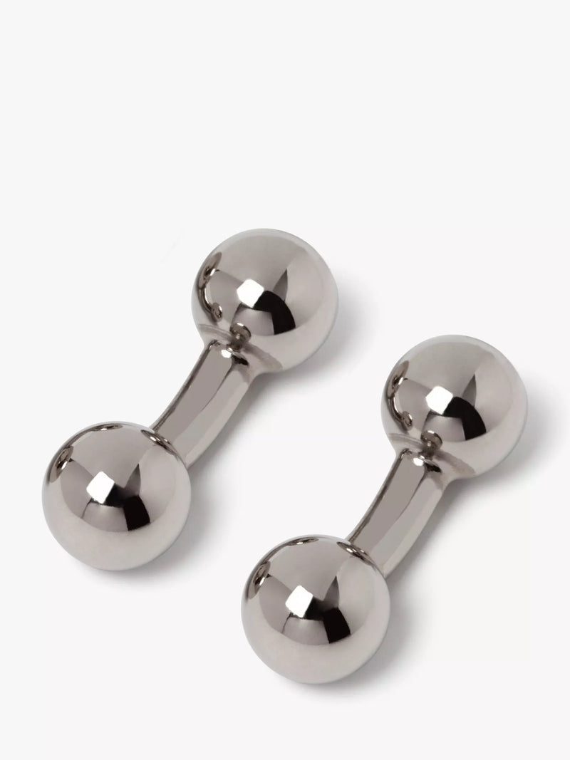 Simon Carter curved dumbbell cufflinks stainless steel silver toned (British brand)