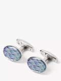 Simon Carter ombre enamel feather cufflinks 18mm, imported from the UK