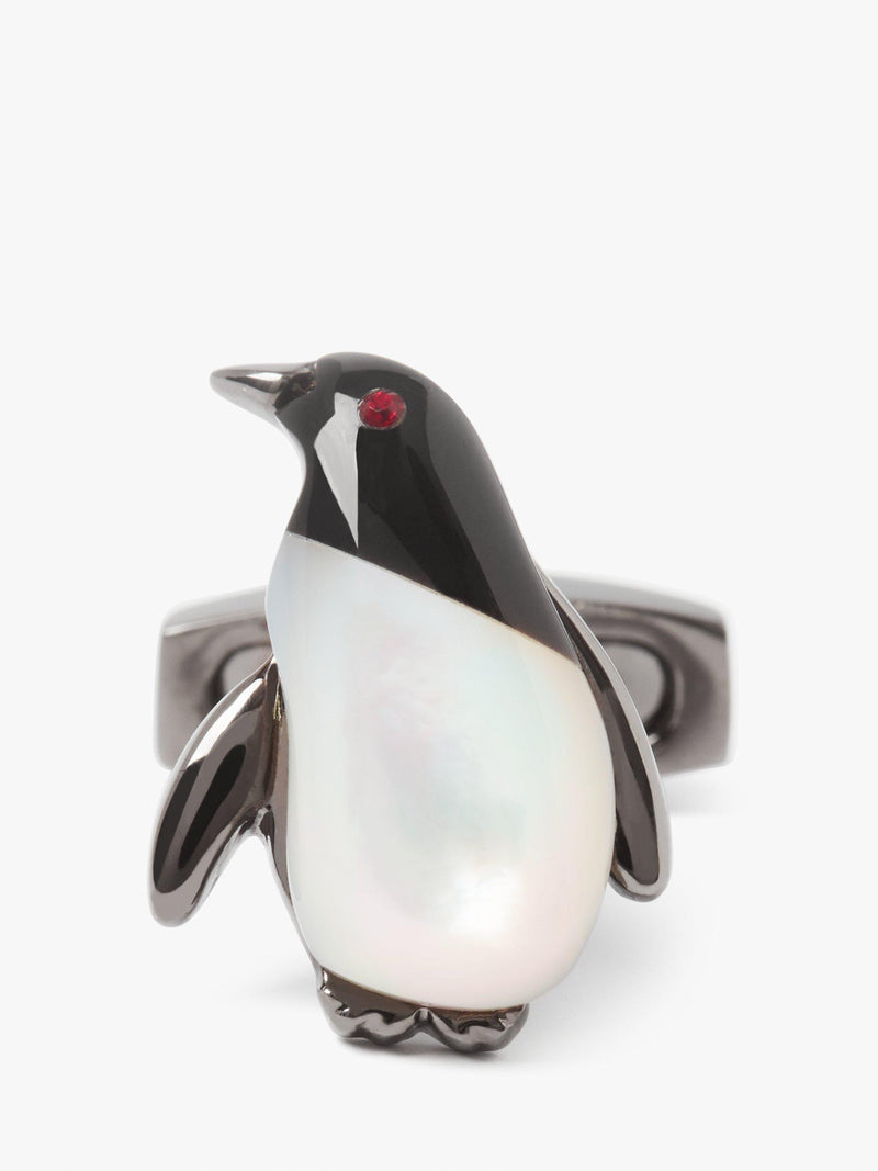 Simon Carter Darwin penguin cufflinks onyx mother of pearl UK version