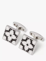 John Lewis Simon Carter Alhambra Cufflinks Silver/Black/White- Buy online at McGrocer