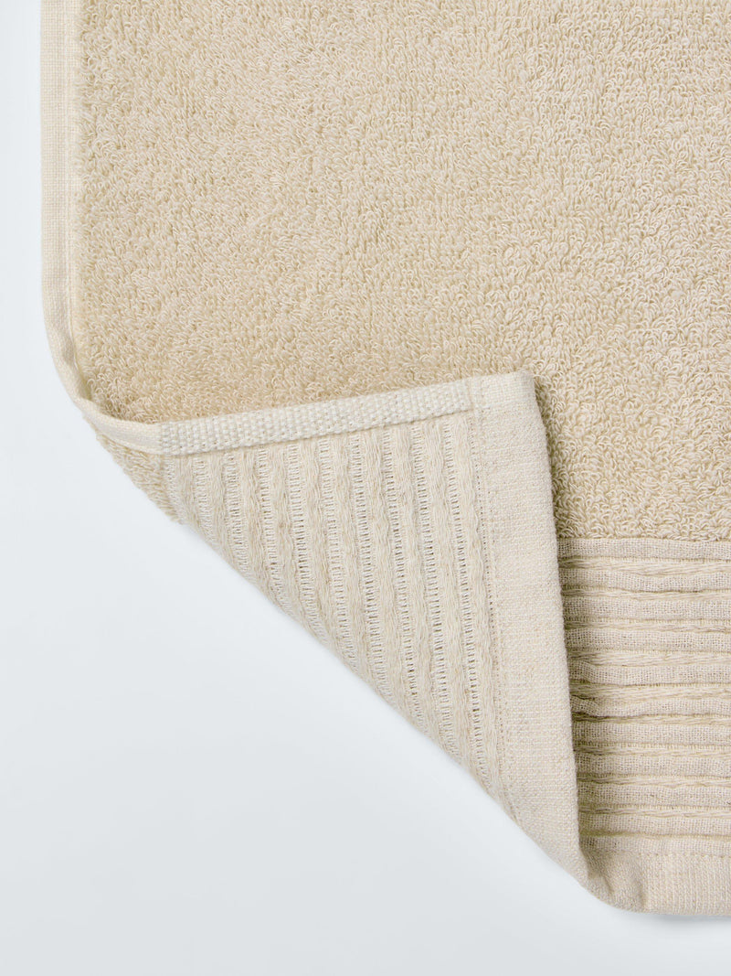 John Lewis pleated linen border natural bath sheet towel, UK version