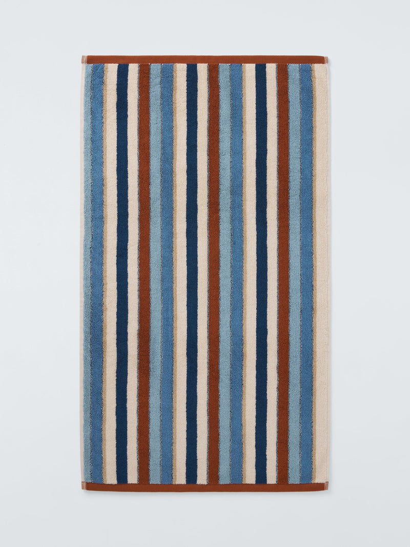 John Lewis Polzeath stripe towels blue/multi, imported from the UK