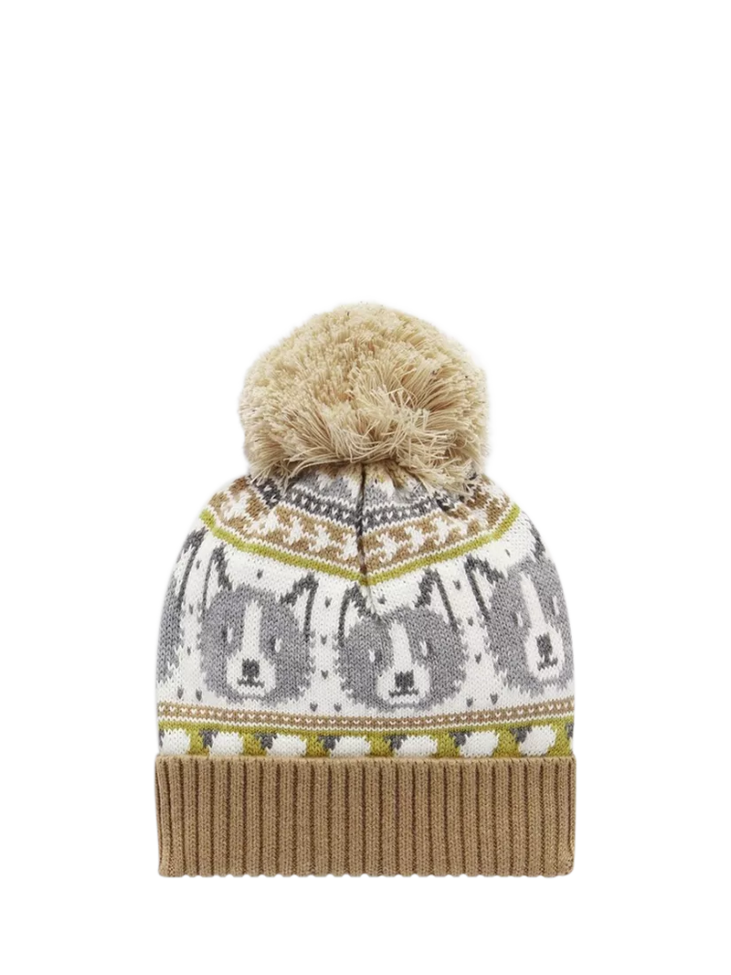 Purebaby beanie hat sheep dog fairisle - British product