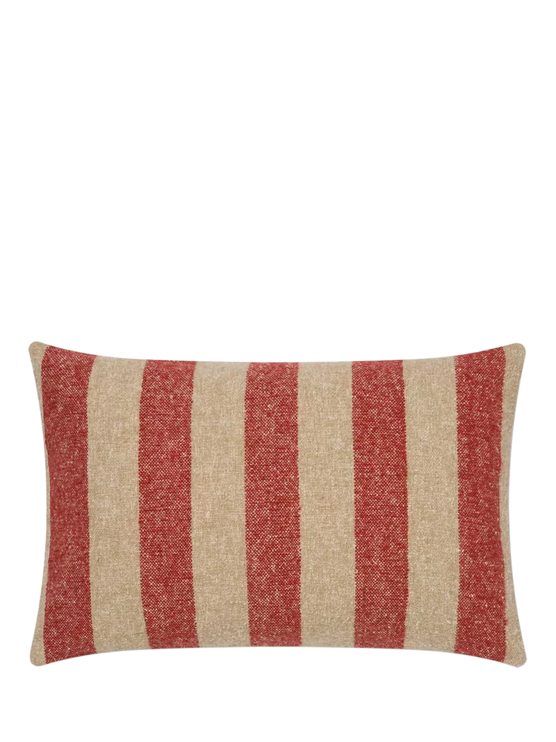 Piglet in Bed Flecked Stripe Rectangular Wool Cushion Cover, 60 x 40cm