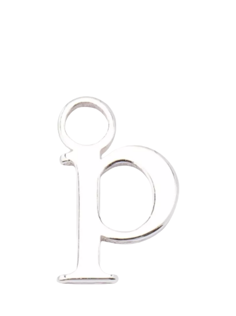 frkl. Lower Case Initial Charm, Silver, P