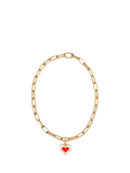 frkl. gold spinning heart necklace with red enamel (British brand)