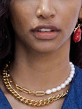 frkl. half choker necklace gold pearl - British product