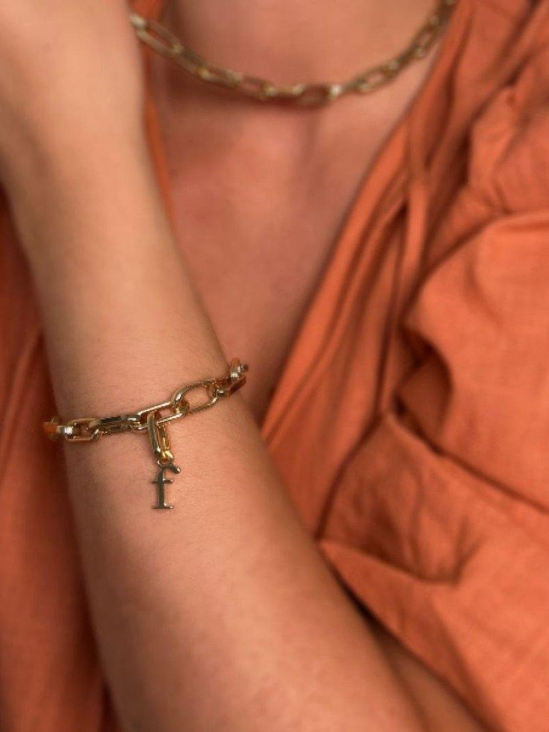 frkl. Initial Stack Bracelet in gold, imported from the UK