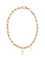 John Lewis frkl Initial Pearl Stack Gold Charm Necklace- Buy online at McGrocer