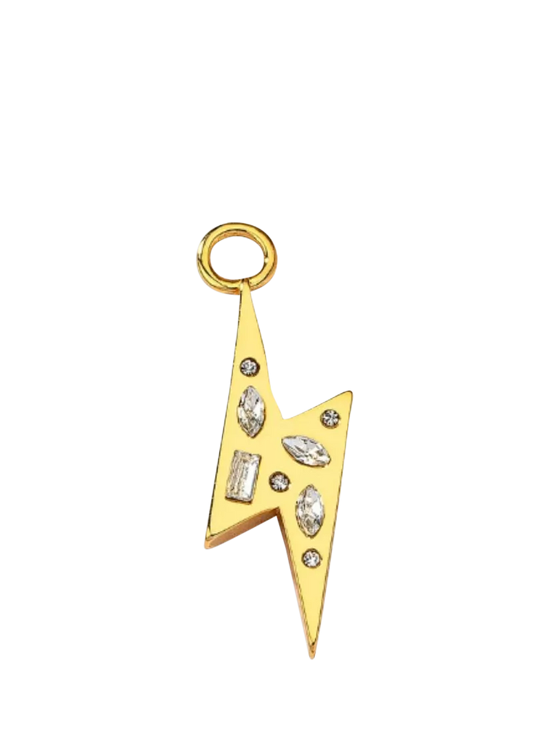 frkl. Lightning Bolt Crystal Charm gold - British product