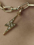 frkl. Lightning Bolt Crystal Charm gold - British product