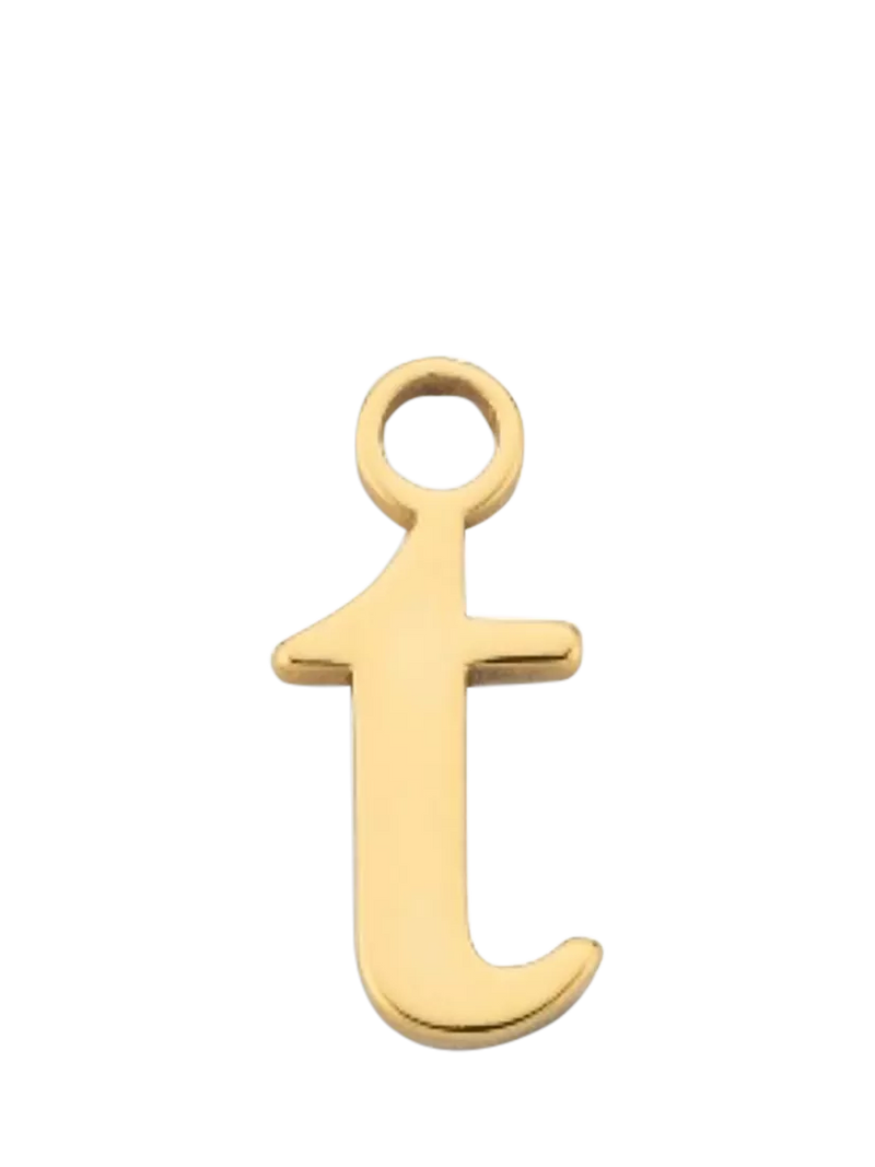 frkl. Lower Case Initial Charm, Gold, T