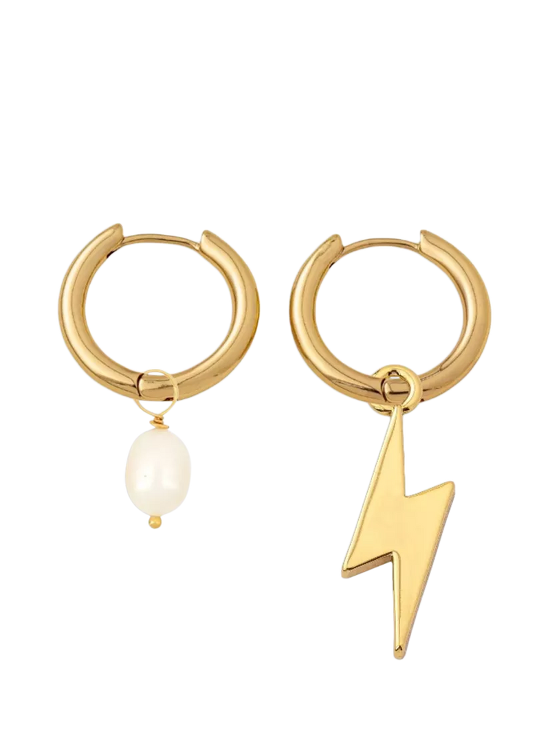 frkl. Lightning Bolt Stack Hoop Earrings, Gold