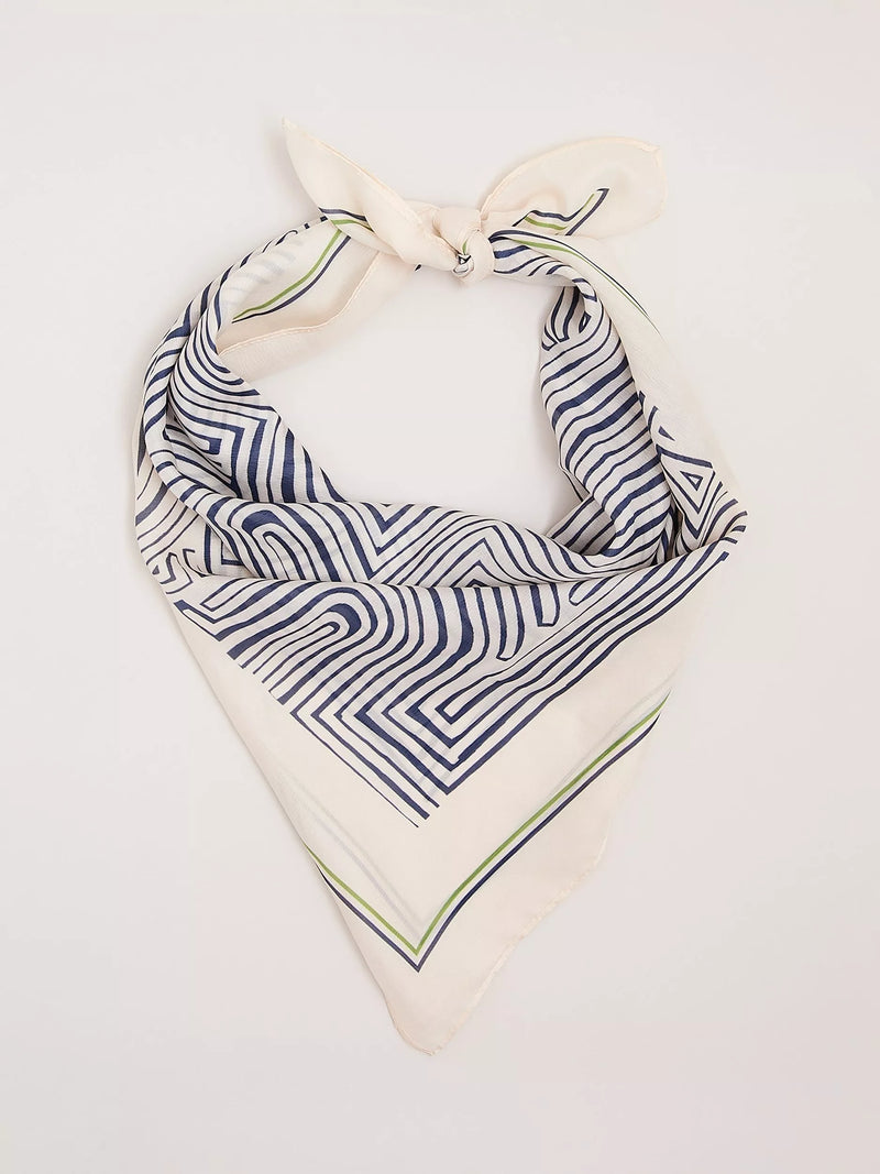 Phase Eight geometric print scarf cream 70cm (British brand)