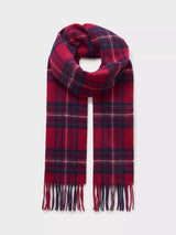 John Lewis Crew Clothing Check Pure Wool Scarf, Red Wine- Buy online at McGrocer