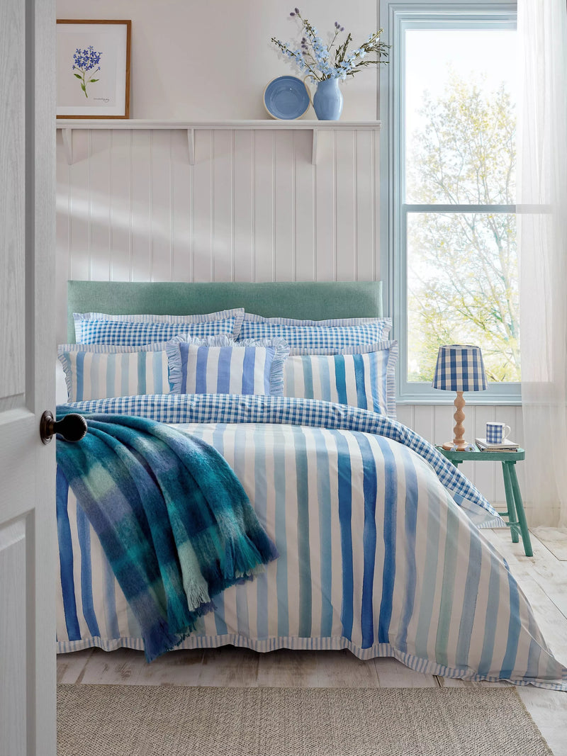 bluebellgray Sunday Stripe reversible duvet set double, UK version