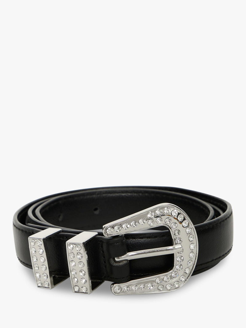 ICHI Bonnie rhinestone belt black - British product