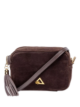 John Lewis Hay Life Elie Beaumont Pure Suede Camera Bag Chocolate- Buy online at McGrocer