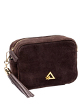 Hay Life suede camera bag chocolate from a British brand, imported from the UK