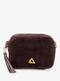 Hay Life suede camera bag chocolate from a British brand, imported from the UK