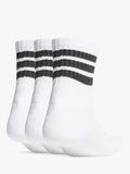 adidas 3-stripes cushioned mid-cut socks pack of 3 - British product