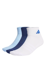 John Lewis adidas Cushioned Sportswear Ankle Socks, Pack of 3, Blue- Buy online at McGrocer
