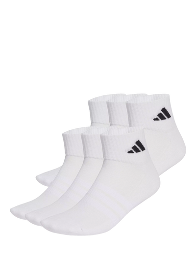 John Lewis adidas Cushioned Essential Ankle Socks Pack of 6 White- Buy online at McGrocer