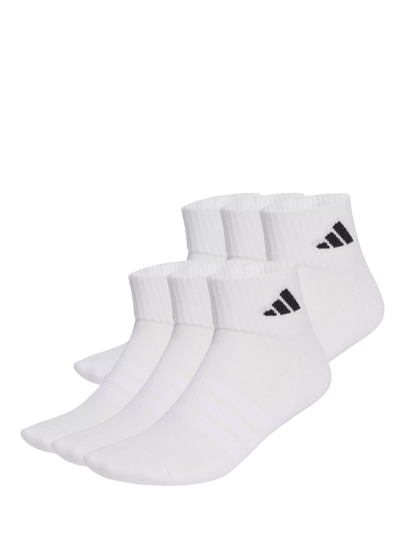 adidas cushioned ankle socks pack of 6 white (British brand)