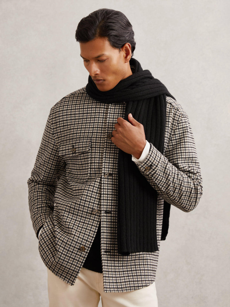 Reiss rectangular wool blend scarf 180cm - British product