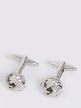 John Lewis Moss Knotted Cufflinks Silver- Buy online at McGrocer